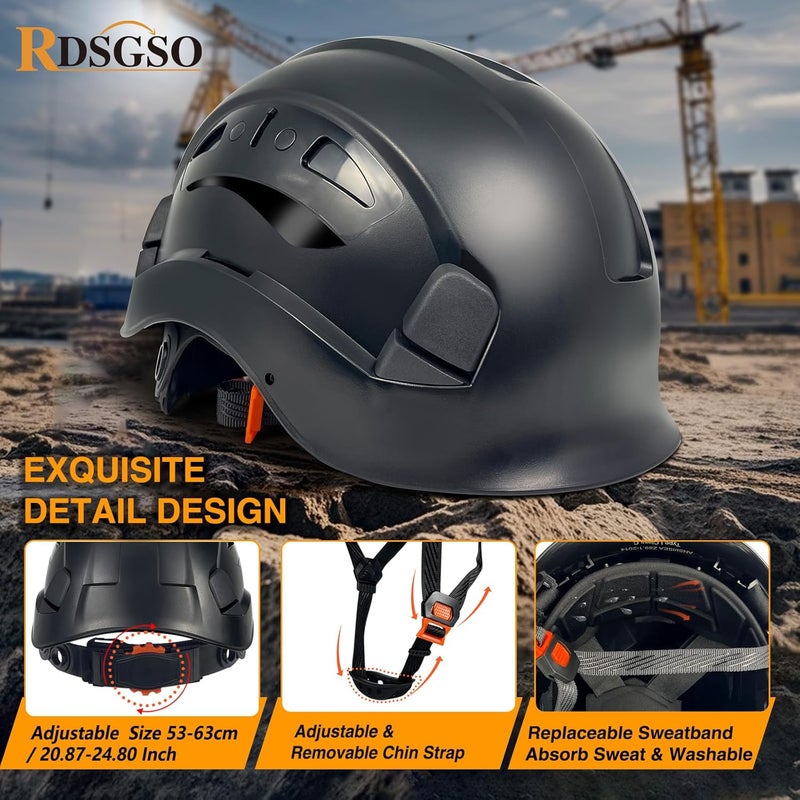 RDSGSO Industrial Safety Helmet RGS-8C Adjustable Vents, 6-Point Suspension Breathable Lightweight Hard Hats for Construction,Outdoor Work ANSI Certified - Image 5